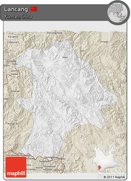 Classic Style 3D Map of Lancang