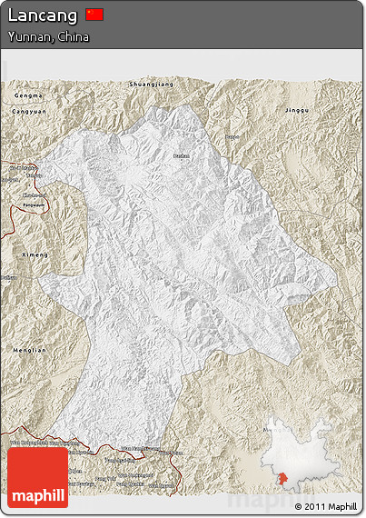 Classic Style 3D Map of Lancang