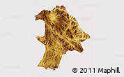 Physical 3D Map of Lancang, cropped outside