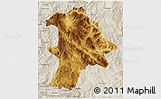 Physical 3D Map of Lancang, shaded relief outside