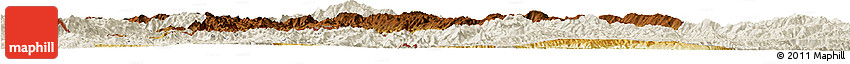 Physical Horizon Map of Lancang, shaded relief outside