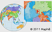 Political Location Map of Lancang