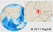 Shaded Relief Location Map of Lancang