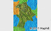 Satellite Map of Lancang, political outside