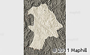 Shaded Relief Map of Lancang, darken
