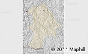 Shaded Relief Map of Lancang, desaturated