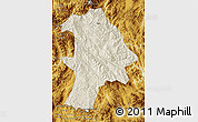 Shaded Relief Map of Lancang, physical outside