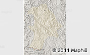 Shaded Relief Map of Lancang, semi-desaturated