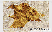 Physical Panoramic Map of Lancang, lighten