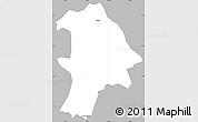 Gray Simple Map of Lancang, single color outside