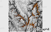 Physical 3D Map of Lijiang, desaturated