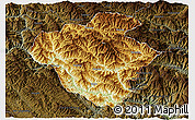Physical 3D Map of Luchun, darken