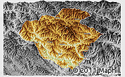 Physical 3D Map of Luchun, desaturated