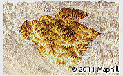 Physical 3D Map of Luchun, lighten