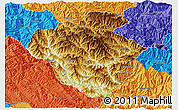 Physical 3D Map of Luchun, political outside