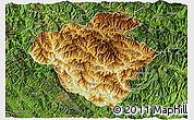 Physical 3D Map of Luchun, satellite outside
