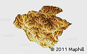 Physical 3D Map of Luchun, single color outside