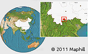 Satellite Location Map of Luchun, highlighted country