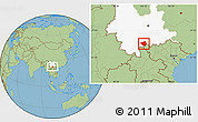 Savanna Style Location Map of Luchun, highlighted parent region