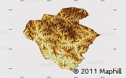 Physical Map of Luchun, cropped outside