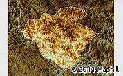 Physical Map of Luchun, darken