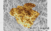 Physical Map of Luchun, lighten, desaturated