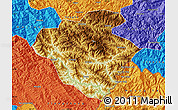Physical Map of Luchun, political outside