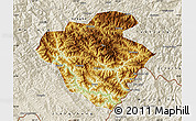 Physical Map of Luchun, shaded relief outside