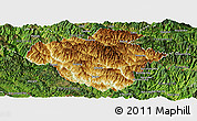 Physical Panoramic Map of Luchun, satellite outside