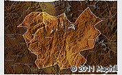 Physical 3D Map of Lufeng, darken