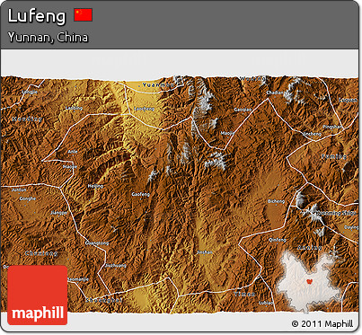 Physical 3D Map of Lufeng