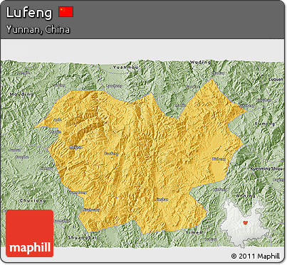 Savanna Style 3D Map of Lufeng