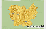 Savanna Style 3D Map of Lufeng, single color outside