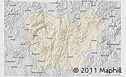 Shaded Relief 3D Map of Lufeng, desaturated