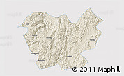 Shaded Relief 3D Map of Lufeng, single color outside