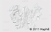 Silver Style 3D Map of Lufeng, single color outside