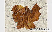 Physical Map of Lufeng, shaded relief outside