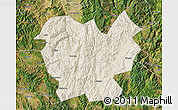 Shaded Relief Map of Lufeng, satellite outside