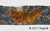 Physical Panoramic Map of Lufeng, desaturated