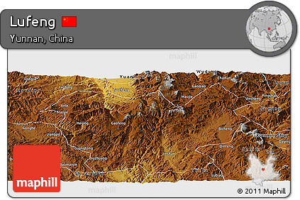 Physical Panoramic Map of Lufeng