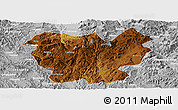 Physical Panoramic Map of Lufeng, lighten, desaturated