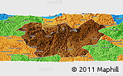 Physical Panoramic Map of Lufeng, political outside