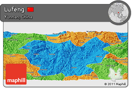 Political Panoramic Map of Lufeng