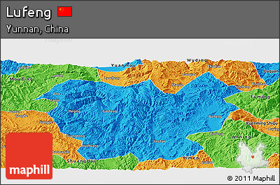 Political Panoramic Map of Lufeng