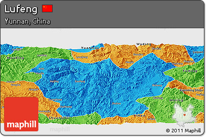 Political Panoramic Map of Lufeng
