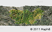 Satellite Panoramic Map of Lufeng, semi-desaturated