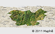 Satellite Panoramic Map of Lufeng, shaded relief outside