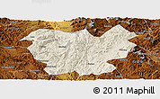 Shaded Relief Panoramic Map of Lufeng, physical outside