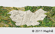Shaded Relief Panoramic Map of Lufeng, satellite outside