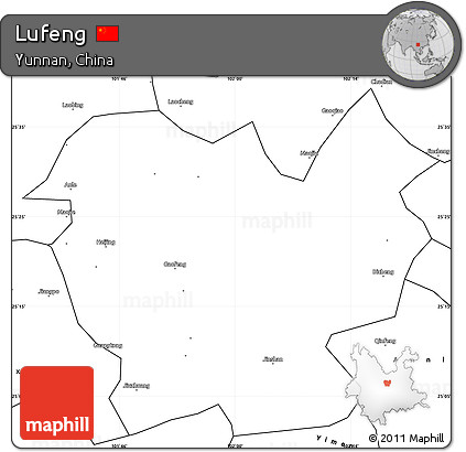 Blank Simple Map of Lufeng